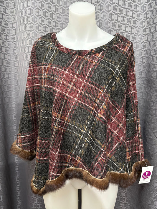 Poncho Carreaux Rouges